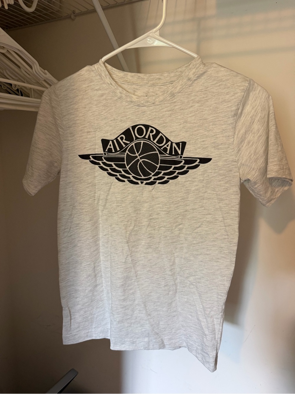 Jordan Short-Sleeve Tee in Light Gray with Black Air Jordan Logo